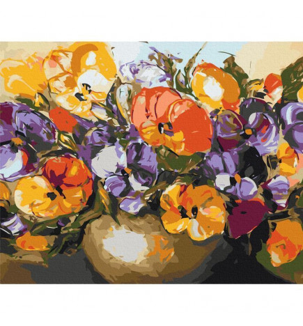 Quadro pintado por você - Vase Of Pansies