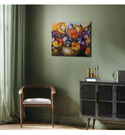 Quadro pintado por você - Vase Of Pansies
