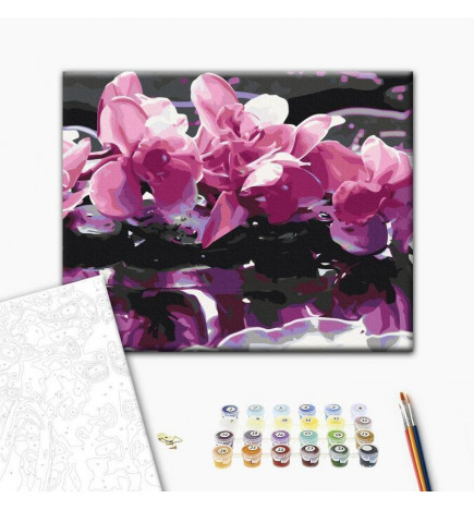 DIY glezna uz audekla - Purple Orchid