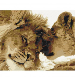 Platno za samostojno slikanje - Lions In Love