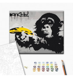 DIY kangas maalaus - Monkey (Banksy Street Art Graffiti)