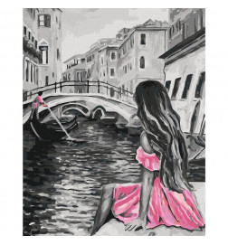 Set de pictură pe numere - Venice (A Girl In A Pink Dress)