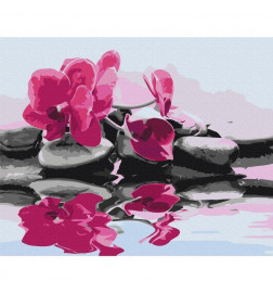 Tee ise maal - Orchid With Zen Stones (Reflection In The Water)