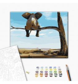 DIY kangas maalaus - Elephant In A Tree