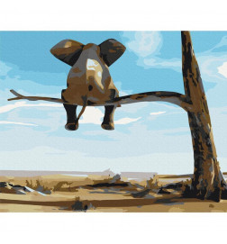 Tapybos pagal skaičius rinkinys - Elephant In A Tree