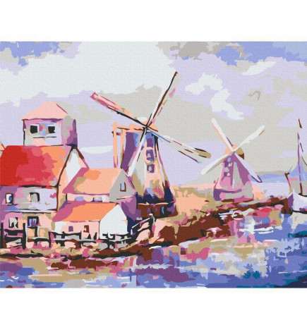Platno za samostojno slikanje - Windmills (Landscape)