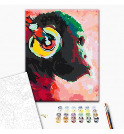 Paint By Numbers Kit - Monkey In Headphones