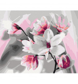 Quadro pintado por você - Magnolia (Grey Background)