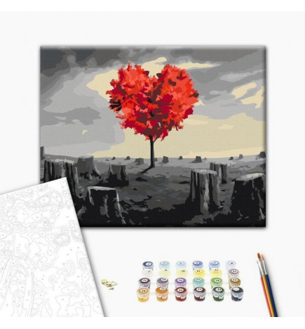 Malen nach Zahlen - Heart-Shaped Tree