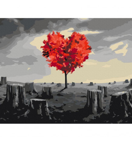 Paint By Numbers Kit - Heart-Shaped Tree
