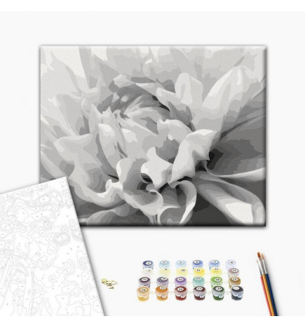 Doe-het-zelf op canvas schilderen - Black & White Flower