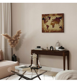 Doe-het-zelf op canvas schilderen - World Map (Brown Colours)