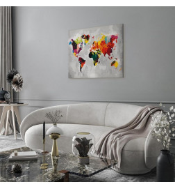 Quadro pintado por você - World Map (Bright Colours)