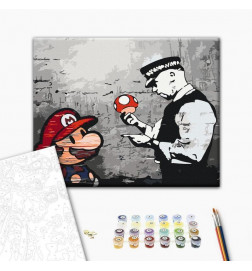 Peinture par numéros - Mario (Banksy)