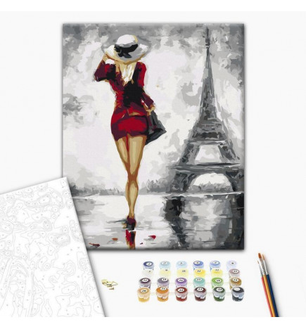 Cuadro para colorear - Parisian Girl