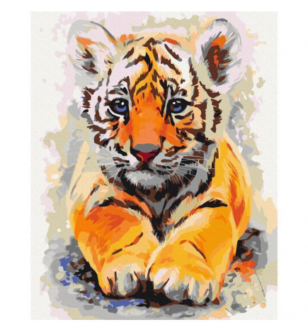 Doe-het-zelf op canvas schilderen - Baby Tiger