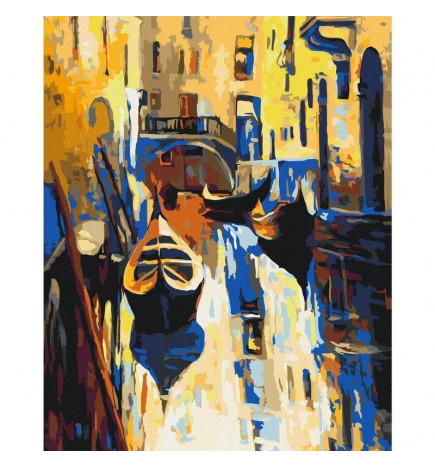 DIY glezna uz audekla - Venice (Gondolas)