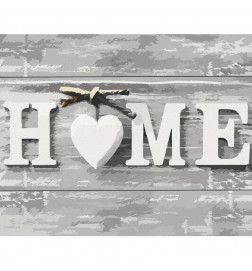 DIY glezna uz audekla - Home (Letters)