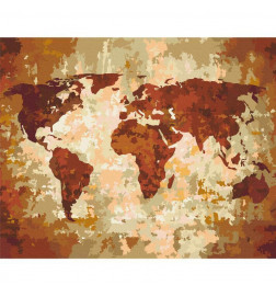 Set de pictură pe numere - World Map (Earth Colours)