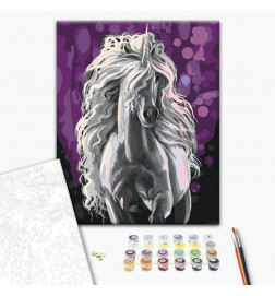 Quadro pintado por você - White Unicorn