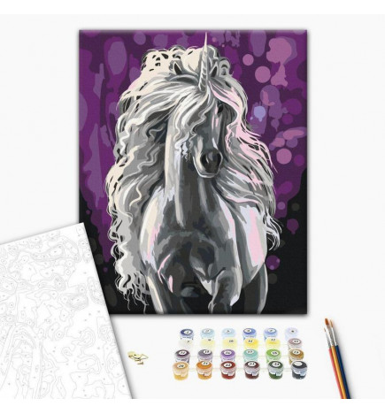 Quadro pintado por você - White Unicorn