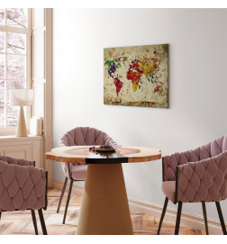 DIY kangas maalaus - World Map (Colour Splashes)