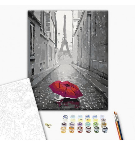 Peinture par numéros - Paris (Red Umbrella)
