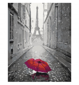 Quadro pintado por você - Paris (Red Umbrella)