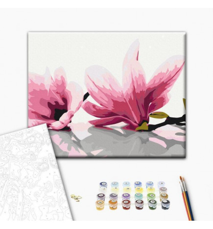 DIY kangas maalaus - Magnolia (White Background)