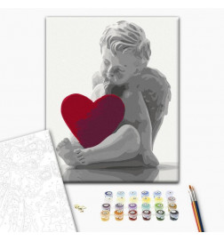 Quadro pintado por você - Angel (Red Heart)