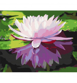 DIY glezna uz audekla - Water Lily
