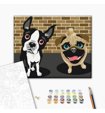 Cuadro para colorear - Cute Dogs