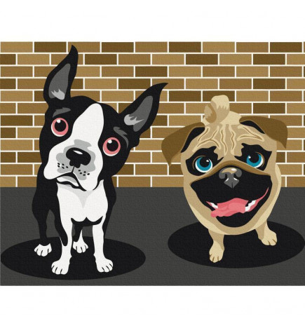 DIY glezna uz audekla - Cute Dogs