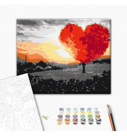 Paint By Numbers Kit - Heart-Shaped Tree (Sunrise)