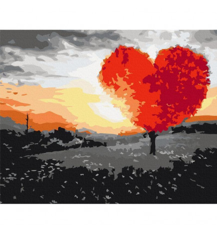 Cuadro para colorear - Heart-Shaped Tree (Sunrise)