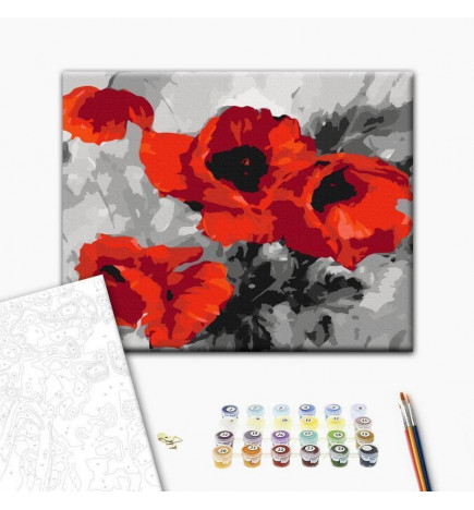 Cuadro para colorear - Bouquet of Poppies