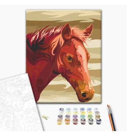 DIY kangas maalaus - Brown Horse