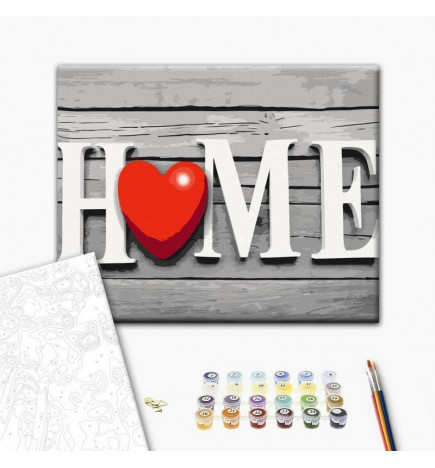 Quadro fai da te - Home with Red Heart