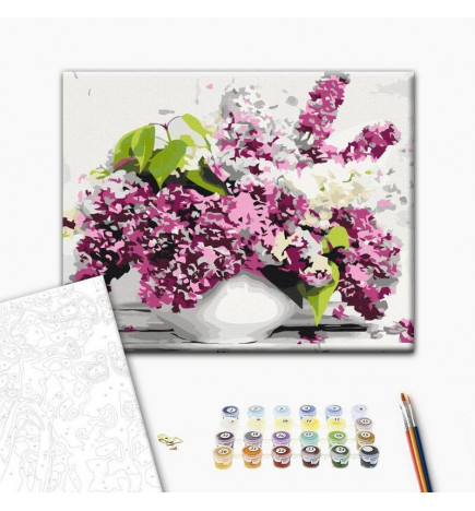 DIY kangas maalaus - Vase and Flowers