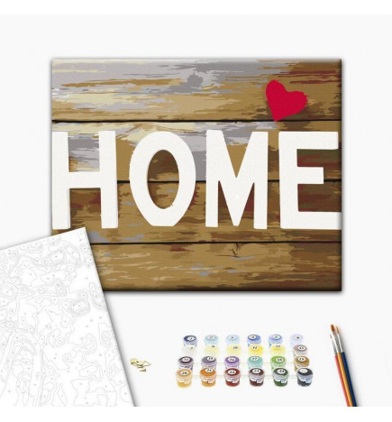 DIY glezna uz audekla - Home with Heart