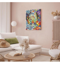 Cuadro para colorear - Deer and Flowers