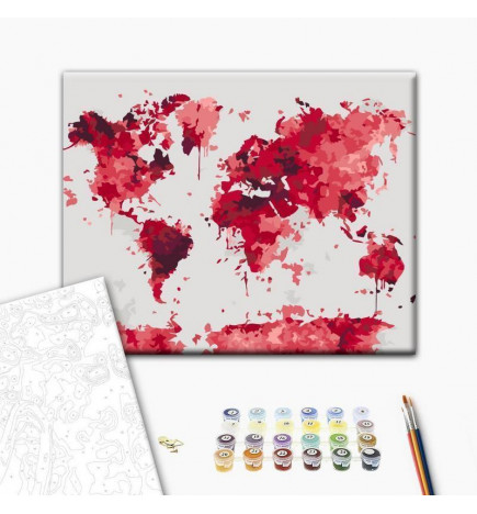 Tapybos pagal skaičius rinkinys - Watercolor Map