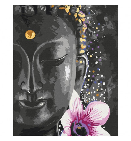 Doe-het-zelf op canvas schilderen - Buddha and Flower
