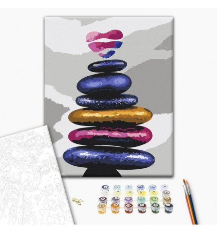 Tapybos pagal skaičius rinkinys - Colored Pebbles