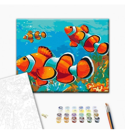 Platno za samostojno slikanje - Gold Fishes