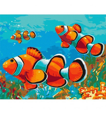 Cuadro para colorear - Gold Fishes