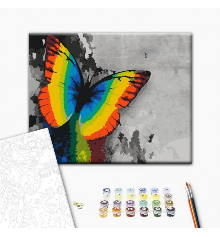 DIY kangas maalaus - Colourful Butterfly