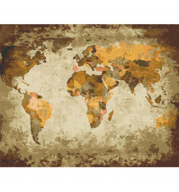 Tapybos pagal skaičius rinkinys - Brown World Map