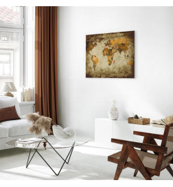 DIY kangas maalaus - Brown World Map