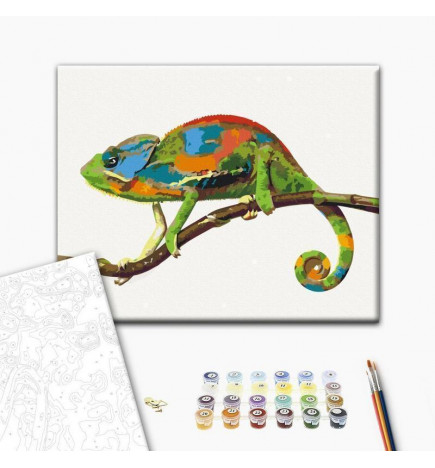 Doe-het-zelf op canvas schilderen - Chameleon